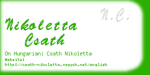 nikoletta csath business card